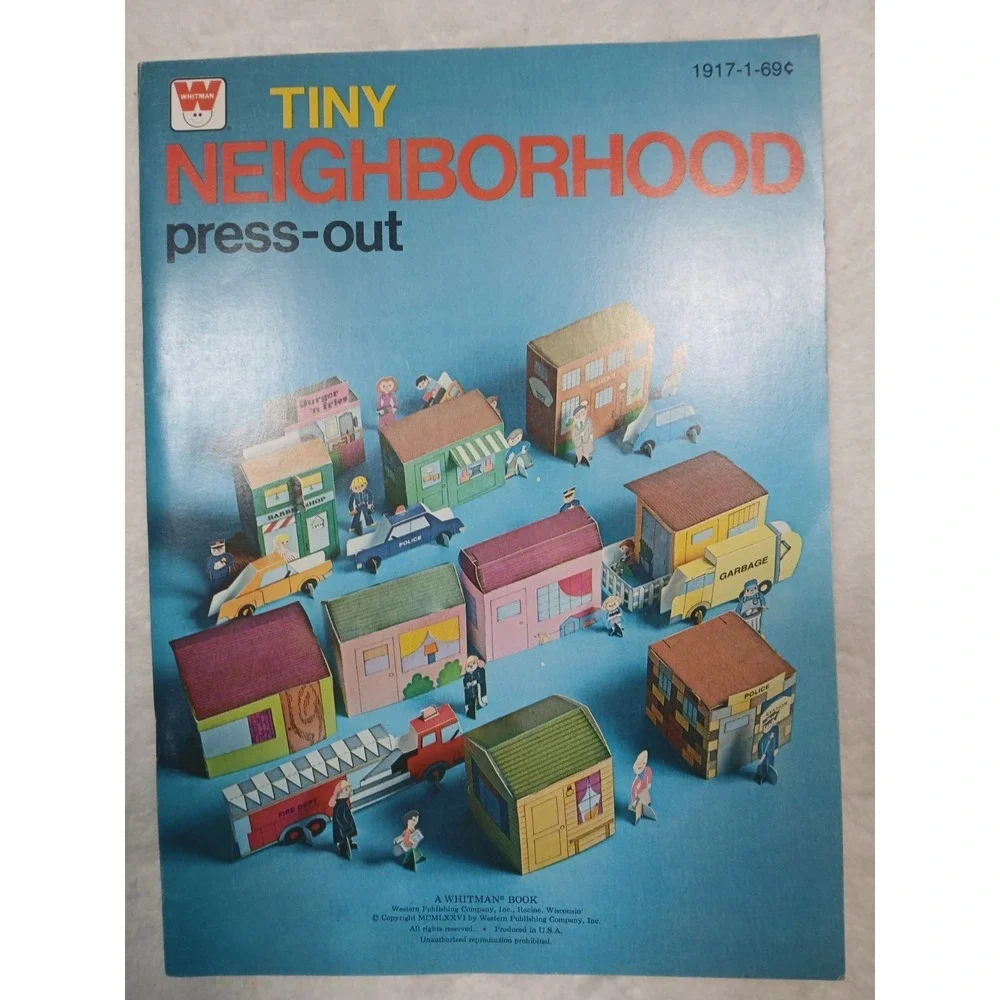 VTG 1976 Whitman Tiny Neighborhood Press-Out Book #1917‎ Unused Punch Out Set